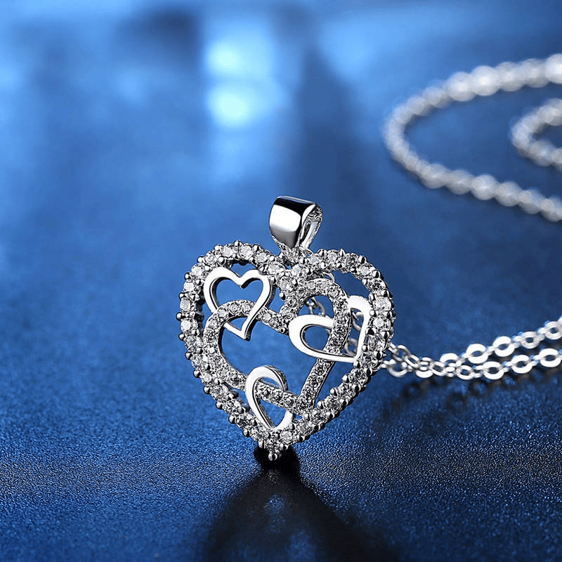 Interlocking Hearts Necklace -👩❤️👩''Sisters of my soul & Friends of my HEART''💕