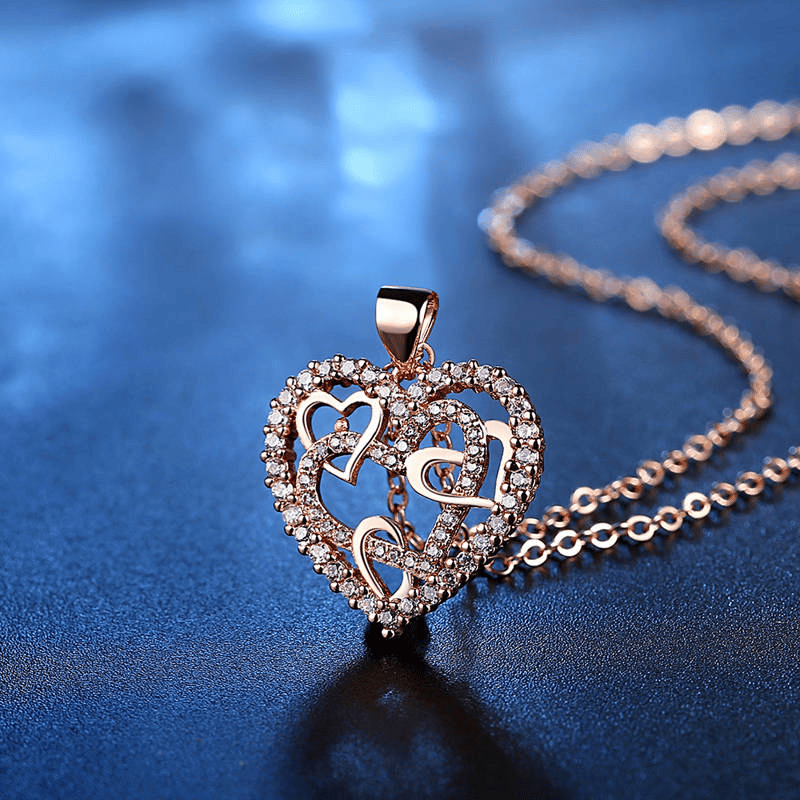 Interlocking Hearts Necklace -👩❤️👩''Sisters of my soul & Friends of my HEART''💕