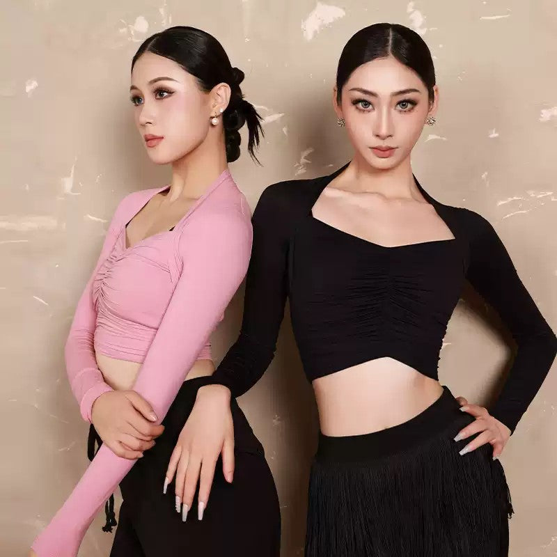 YES Women's Long Sleeves Latin Dance Tops Dance Wear Training Performance Dance Tops