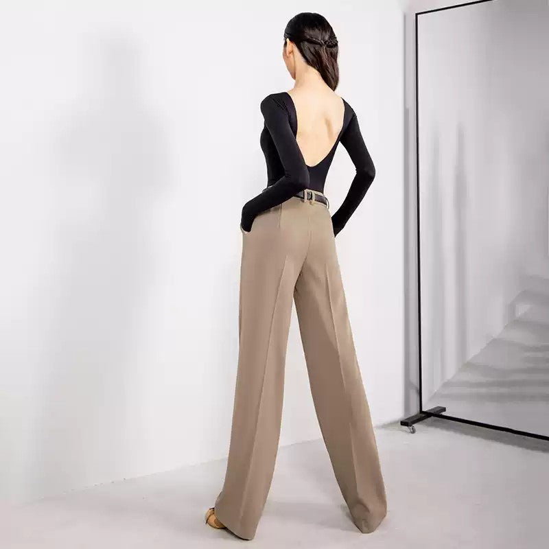 YES Women's High Waist Pants Latin Dance Wear Training Performance Pants