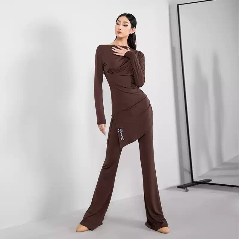YES Women's Long Sleeves Latin Dance Tops DanceWear Training Performance Dance Tops