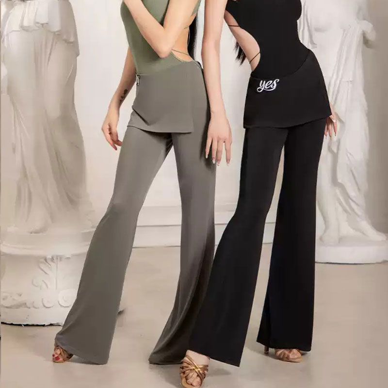 YES Women's High Waist Pants Latin Dance Wear Training Performance Pants