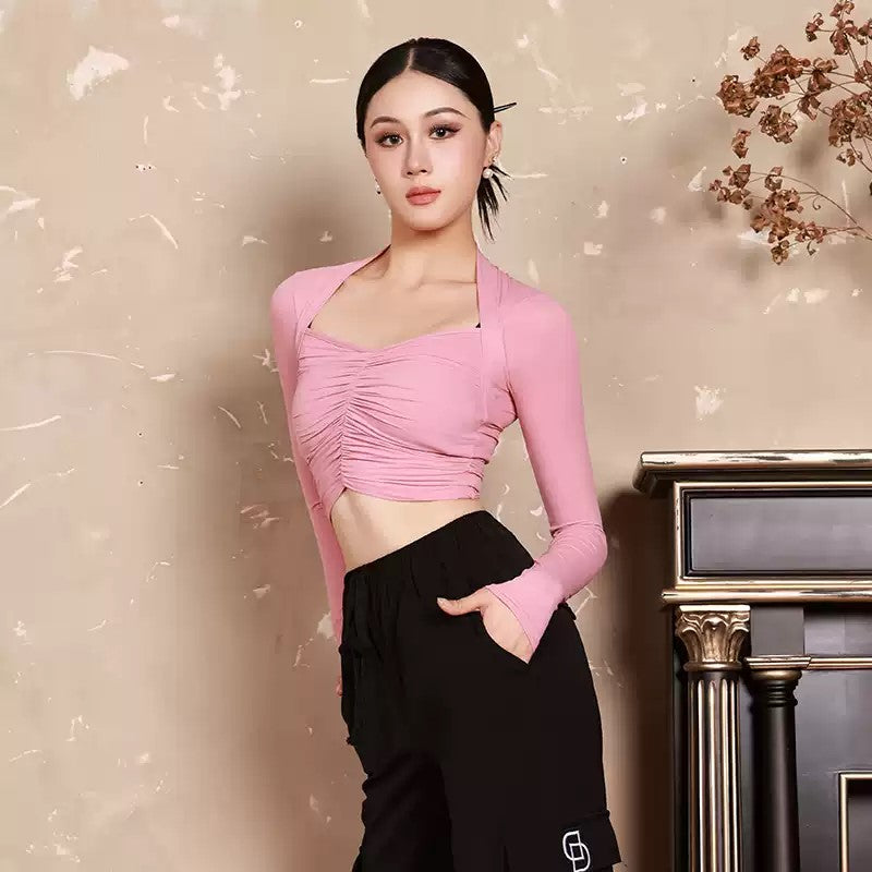 YES Women's Long Sleeves Latin Dance Tops Dance Wear Training Performance Dance Tops