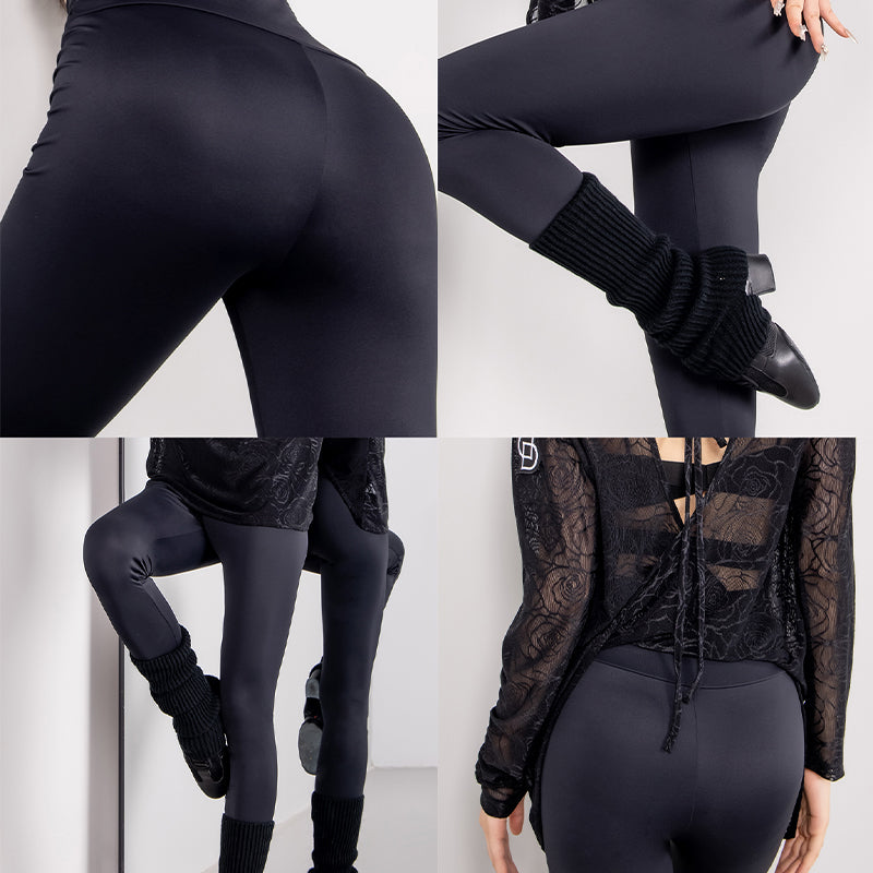 YES Women's Black High Waist Pants Latin Dance Wear Training Performance Pants