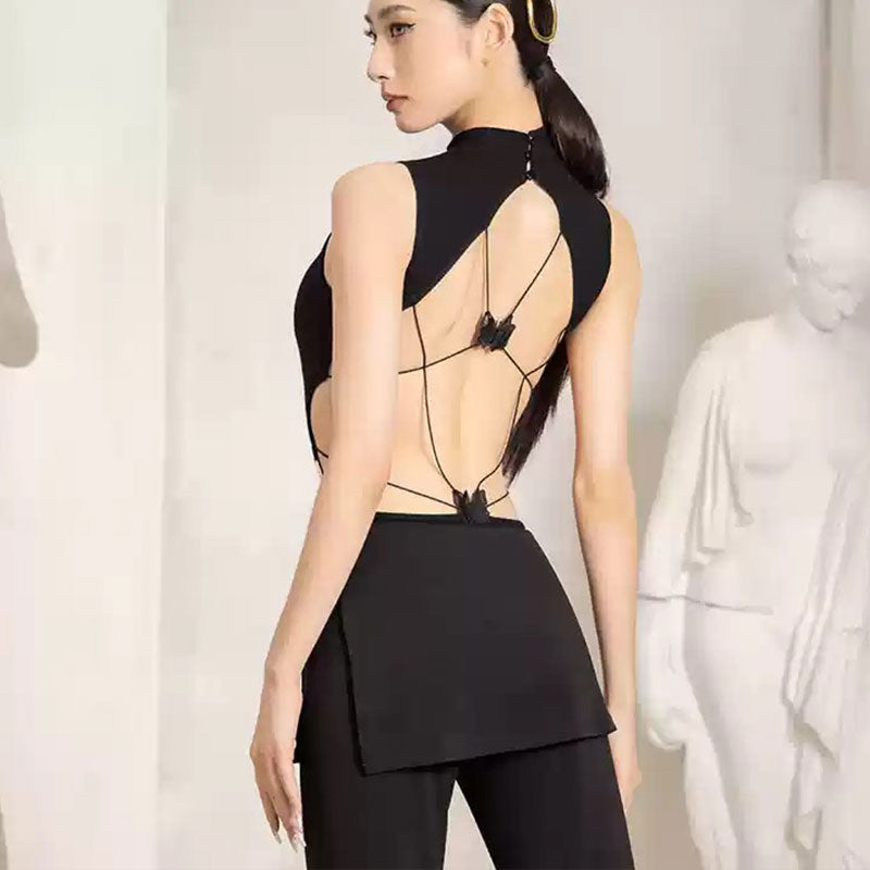 YES Women's High Waist Pants Latin Dance Wear Training Performance Pants