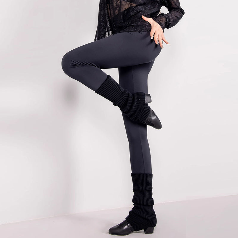 YES Women's Black High Waist Pants Latin Dance Wear Training Performance Pants