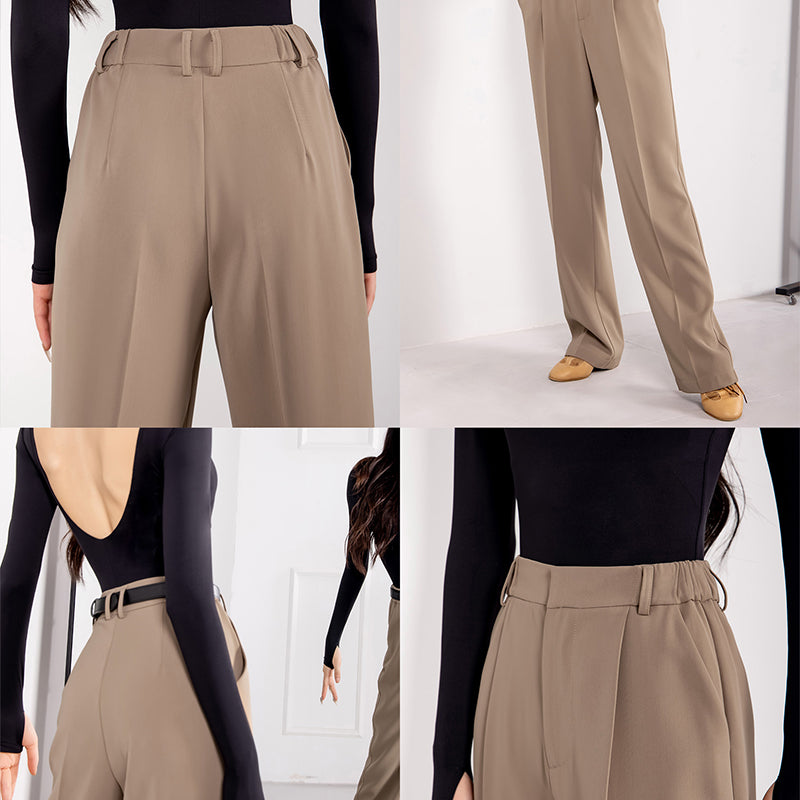 YES Women's High Waist Pants Latin Dance Wear Training Performance Pants