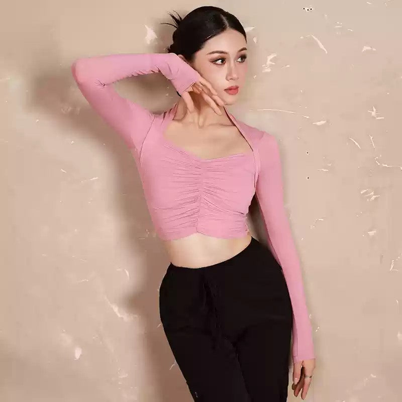 YES Women's Long Sleeves Latin Dance Tops Dance Wear Training Performance Dance Tops