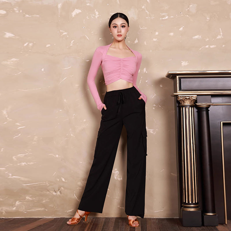 YES Women's Long Sleeves Latin Dance Tops Dance Wear Training Performance Dance Tops