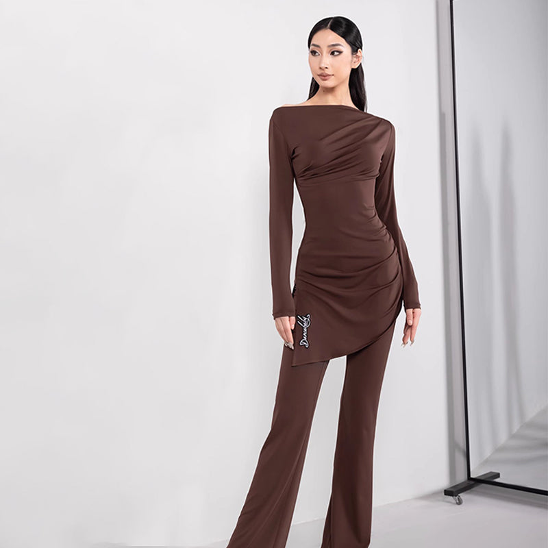 YES Women's Long Sleeves Latin Dance Tops DanceWear Training Performance Dance Tops