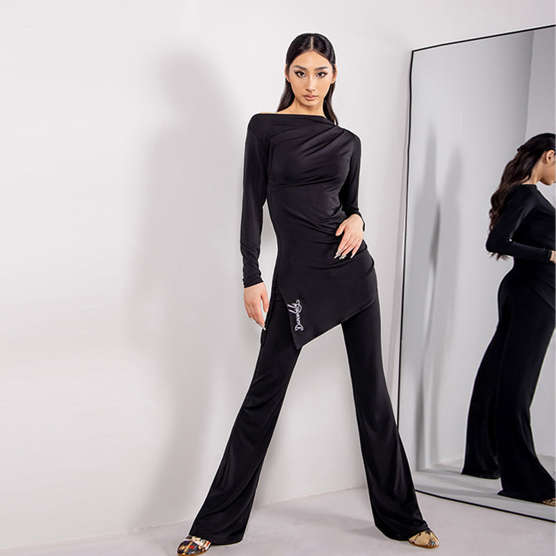 YES Women's Long Sleeves Latin Dance Tops DanceWear Training Performance Dance Tops