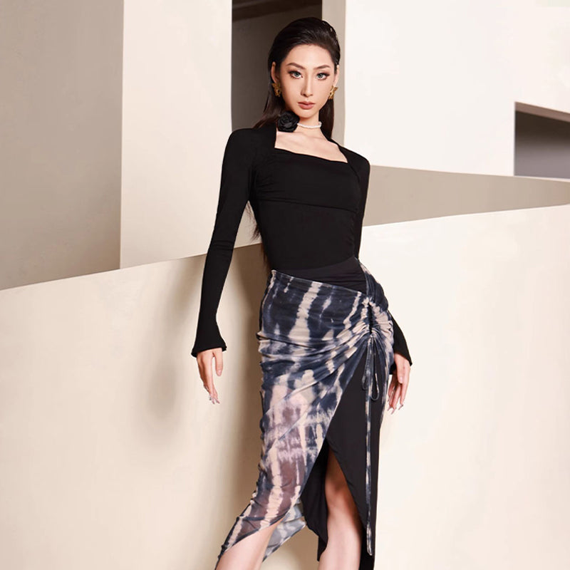 YES Women's Long Sleeves Latin Dance Tops Dance Wear Training Performance Dance Tops