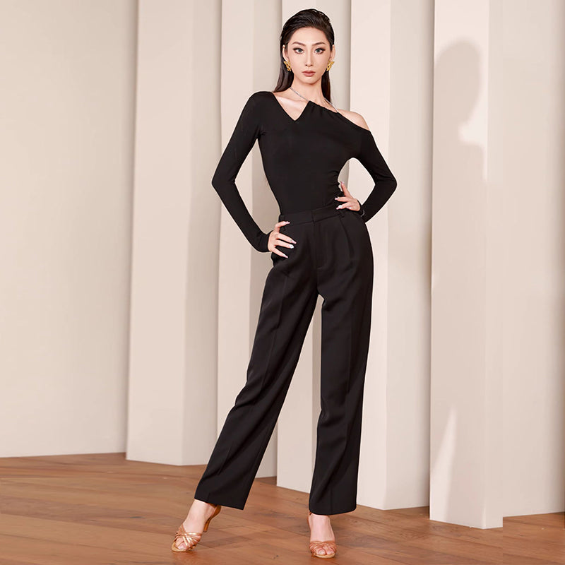 YES Women's Black High Waist Dance Pants Training Pants Dancewear