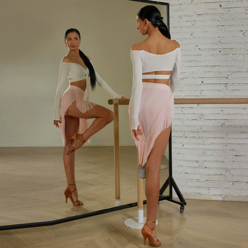 Z Women's V-Neck Sling Long Sleeve Dance Tops Practice DanceWear