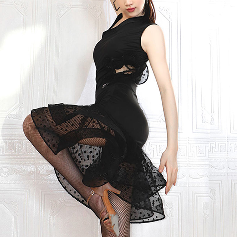 Women's Polyester fibres Latin Dance Skirt Dance Wear Training Performance Skirts