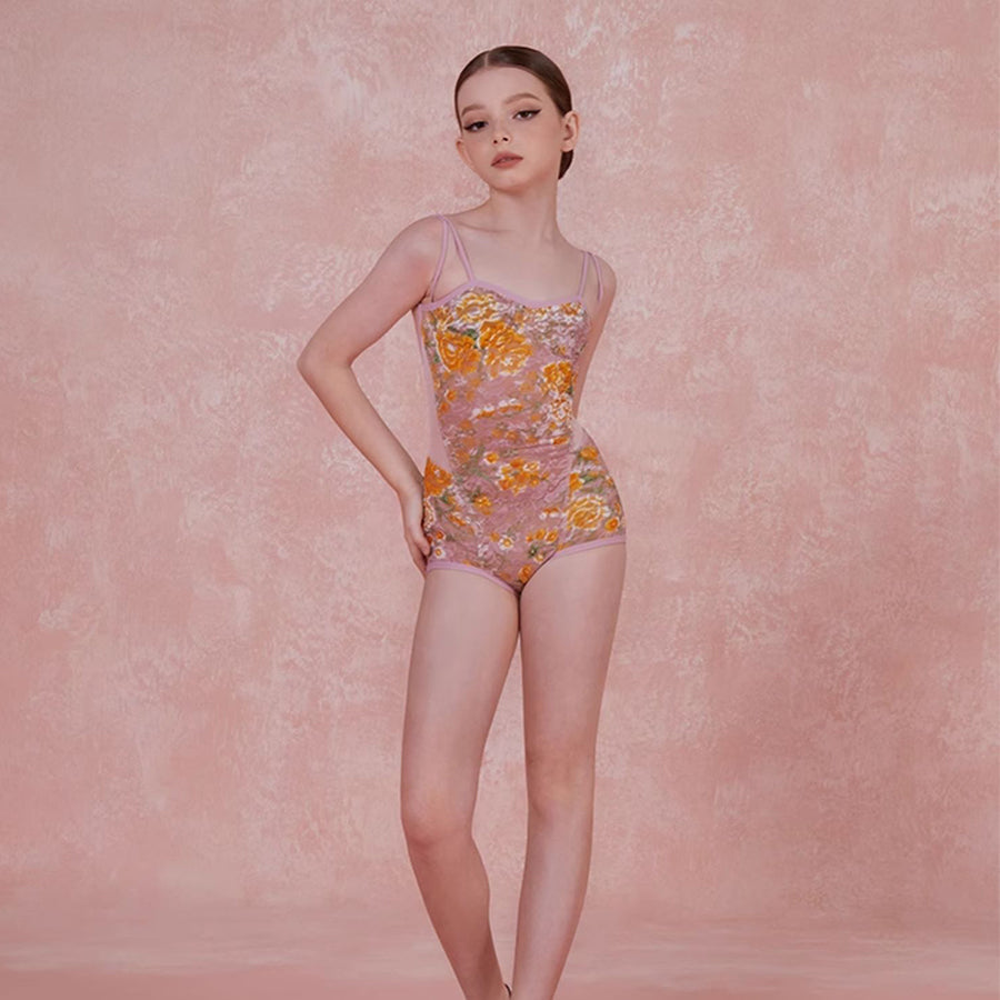 Z Girls Lace Backless Dancewear Practice Tops Bodysuit