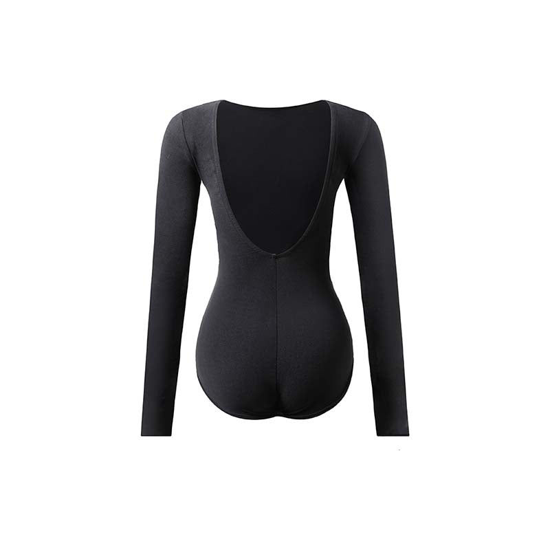Z Women's Milk Silk Long Sleeve Bodysuit Practice Dance Wear Practice