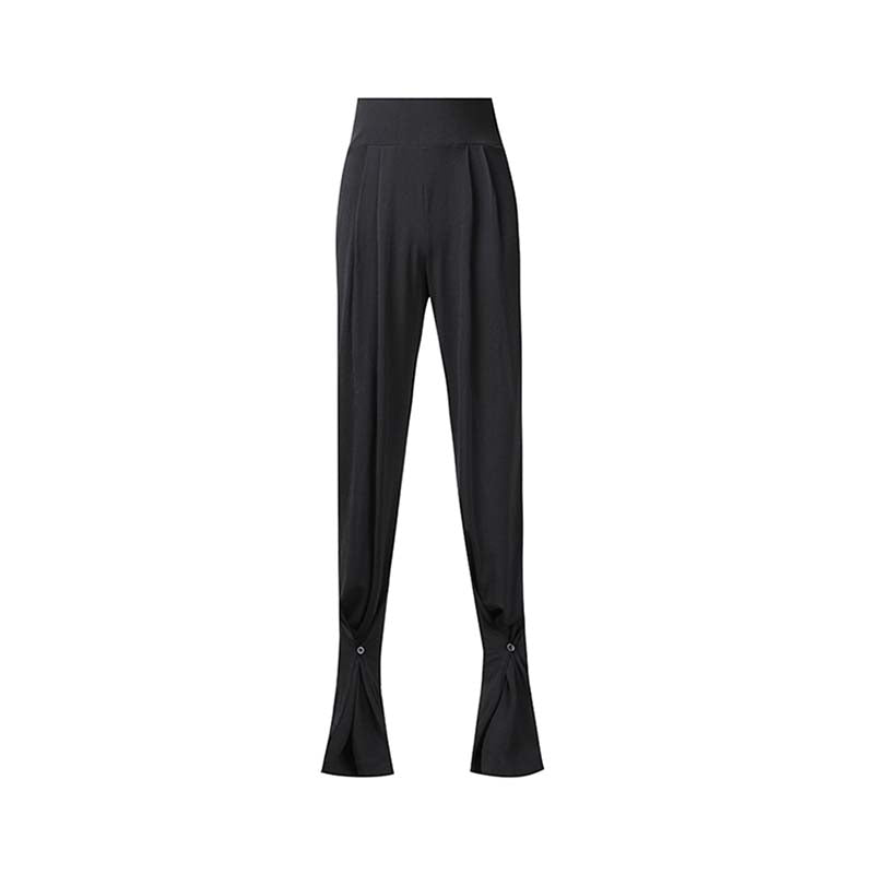 Z Women's Black High Waisted Wide Two Ways To Wear Latin Dance Wear Training Performance Pants