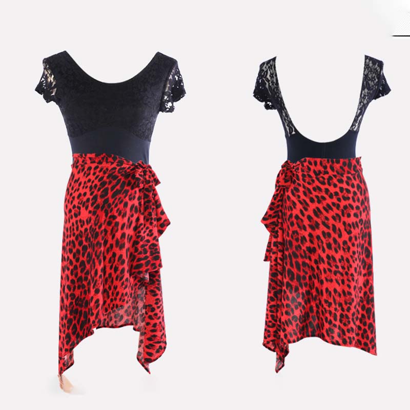 Women's Milk Silk Print Latin Dance Skirt Training Performance Wear