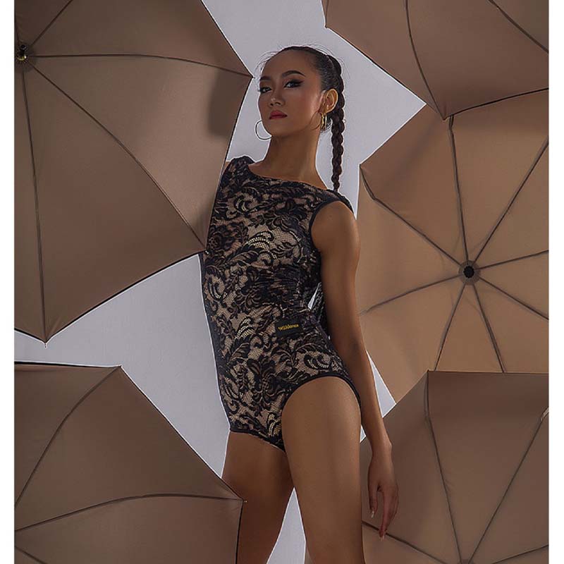 WJJ Women’s Lace Dance Tops Professional Training Clothes Bodysuit