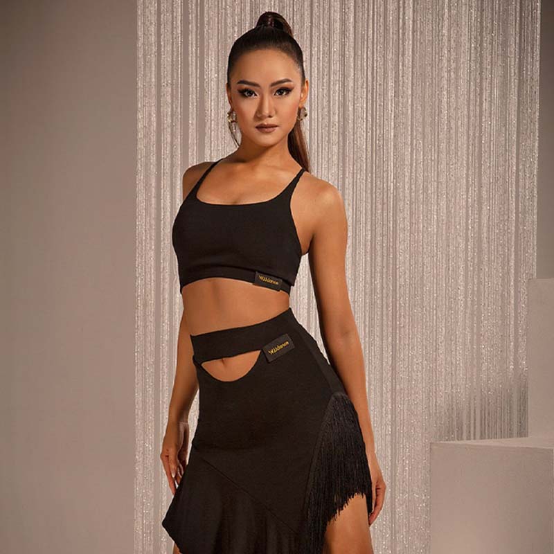 WJJ Women’s Suspender Dance Top Ballroom Dance Clothes Training Clothes