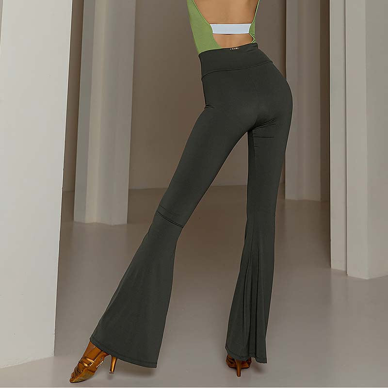 YES Women's High Waist Pants Latin Dance Wear Training Performance Pants