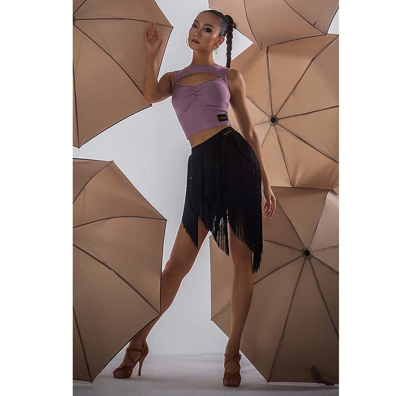 WJJ Women's Tassel Latin Dance Skirt Standard Training Clothes