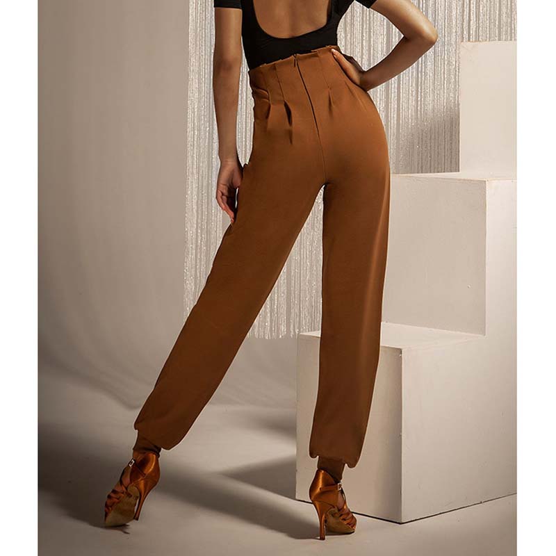WJJ Women's High-waist Rope-tied National Standard Dance Pants Training Clothes
