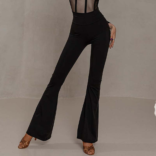 YES Women's High Waist Pants Latin Dance Wear Training Performance Pants