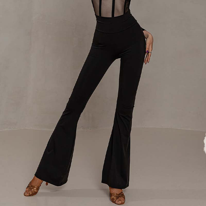 YES Women's High Waist Pants Latin Dance Wear Training Performance Pants
