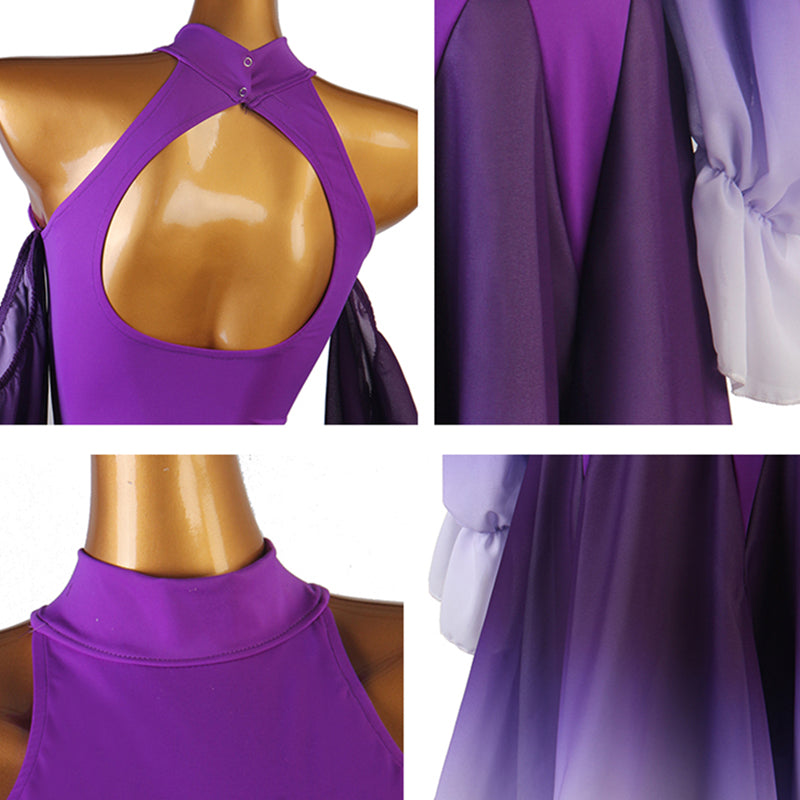 Customisable-Women's Long Sleeve Modern Dance Performance Dress Ballroom Dance Dress