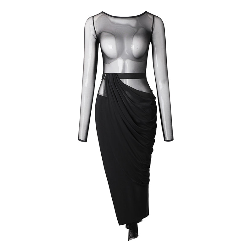 Z Women's Chinlon Splicing Latin Dance Dress Dance Wear Training Performance Dress