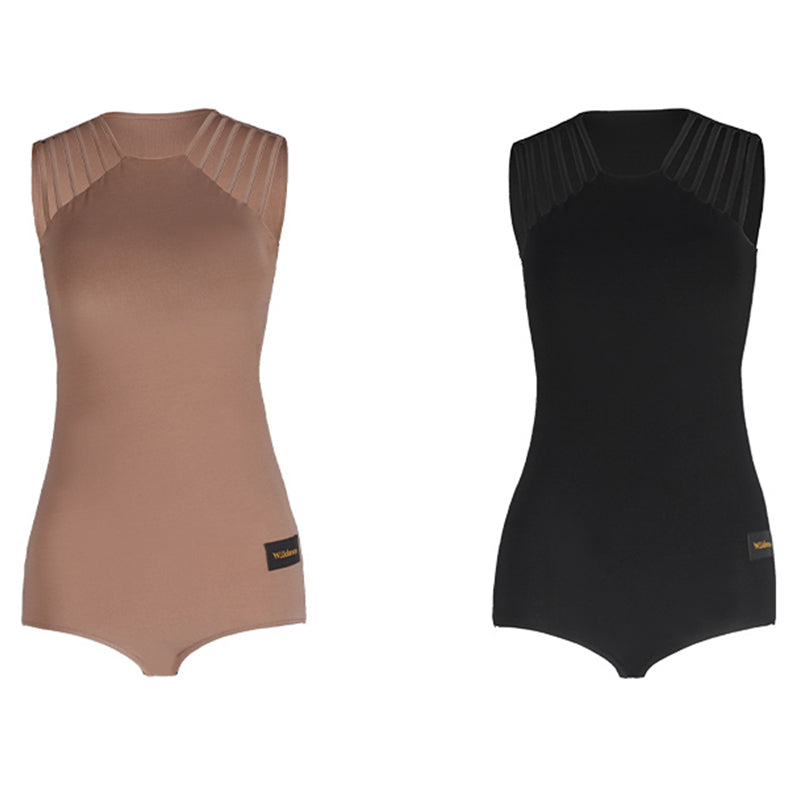 WJJ Women's Sleeveless latin Dance Wear Bodysuit Training Performance Tops
