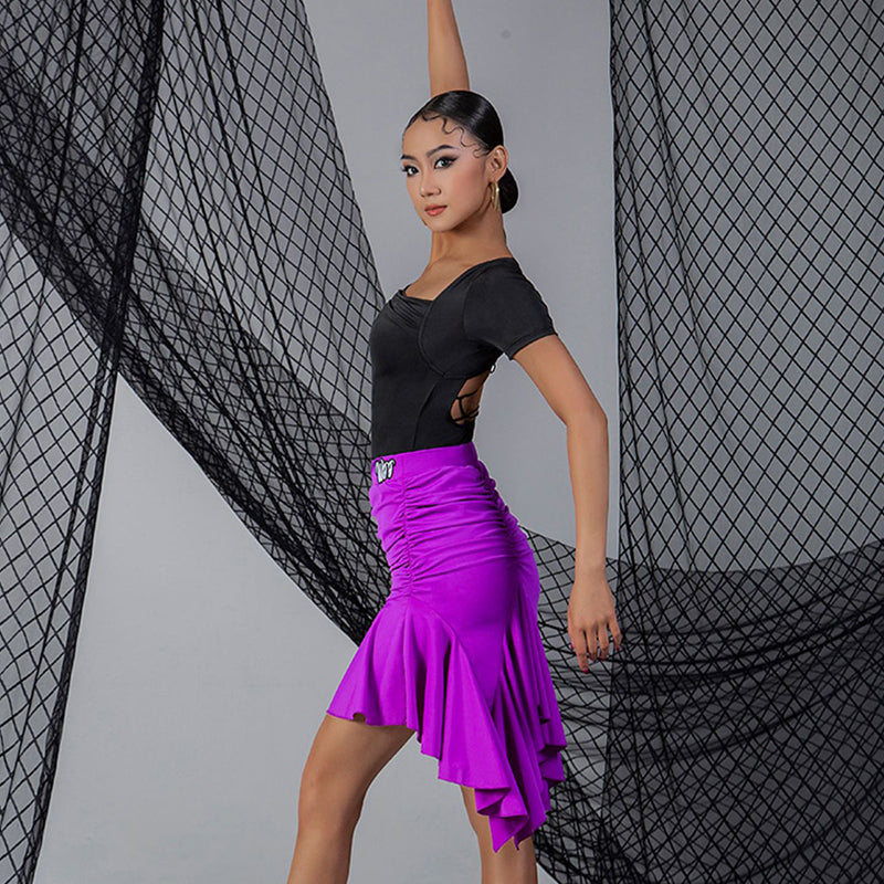 WJJ Women's Backless Dance Bodysuit Ballroom Dance Tops Professional Training Clothes
