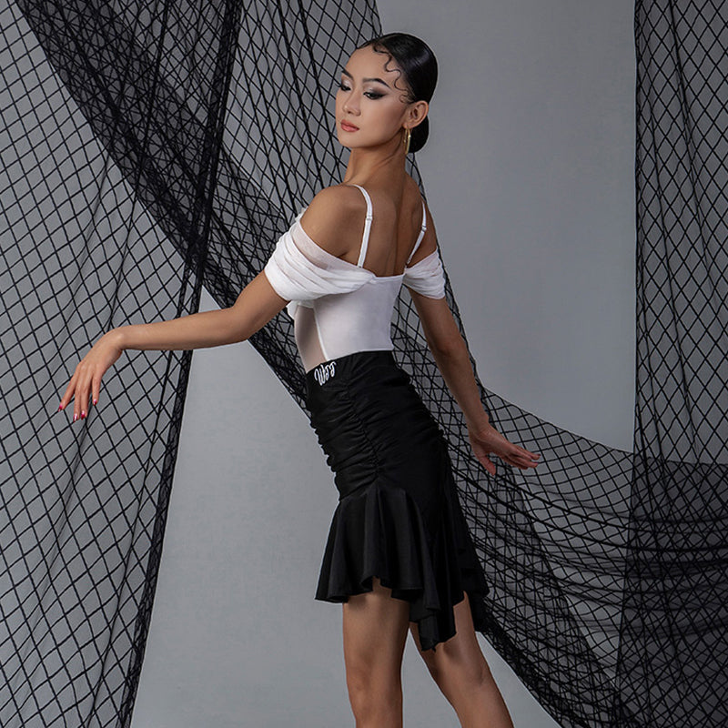 WJJ Women's Latin Dance Skirt Standard Short Skirt Training Clothing