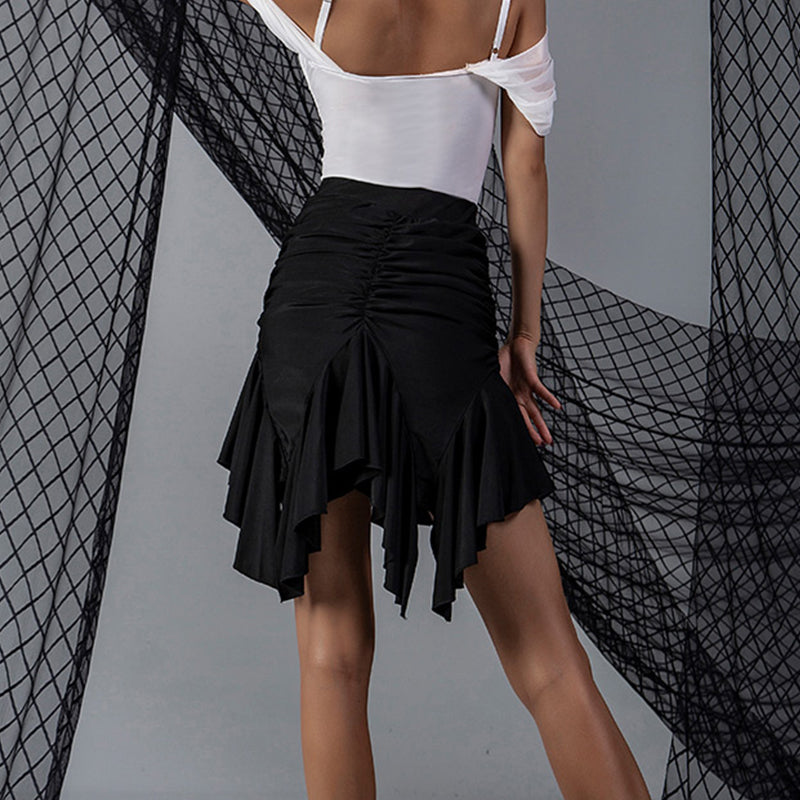 WJJ Women's Latin Dance Skirt Standard Short Skirt Training Clothing
