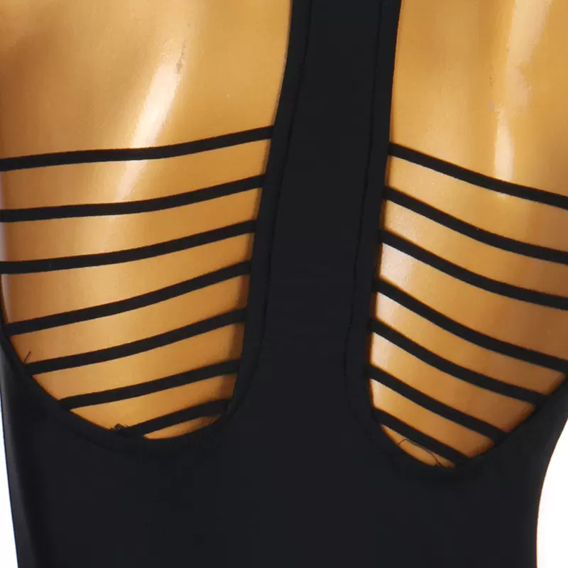 Customisable-Women's Black V-Neck DanceWear Ballroom Dance Dress