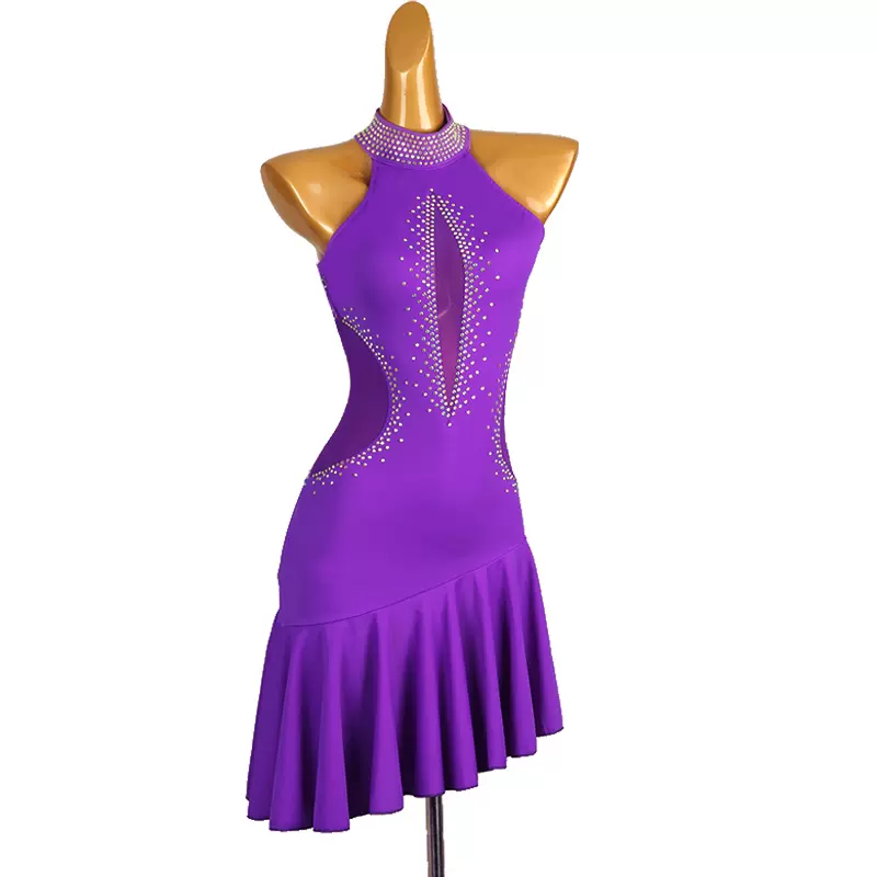 Customisable-Women's High Neck DanceWear Dance Dress