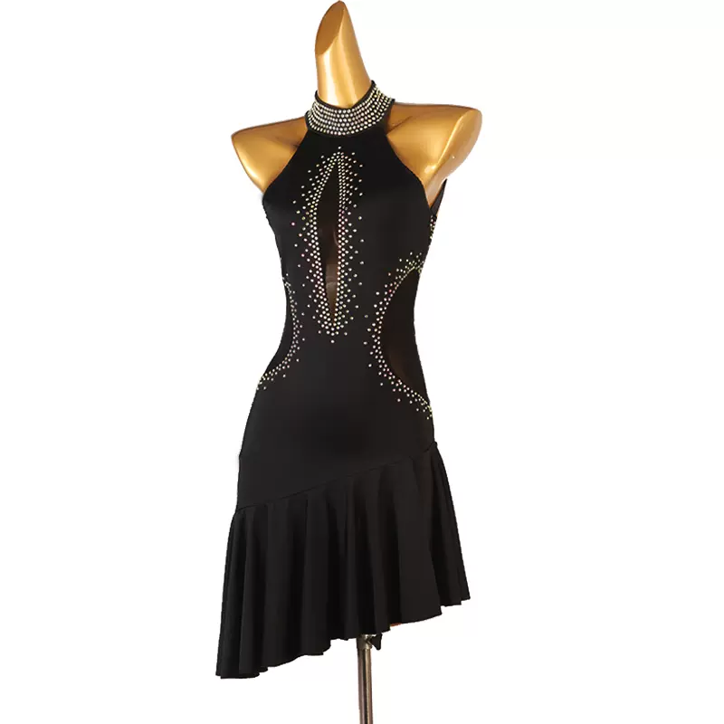 Customisable-Women's High Neck DanceWear Dance Dress