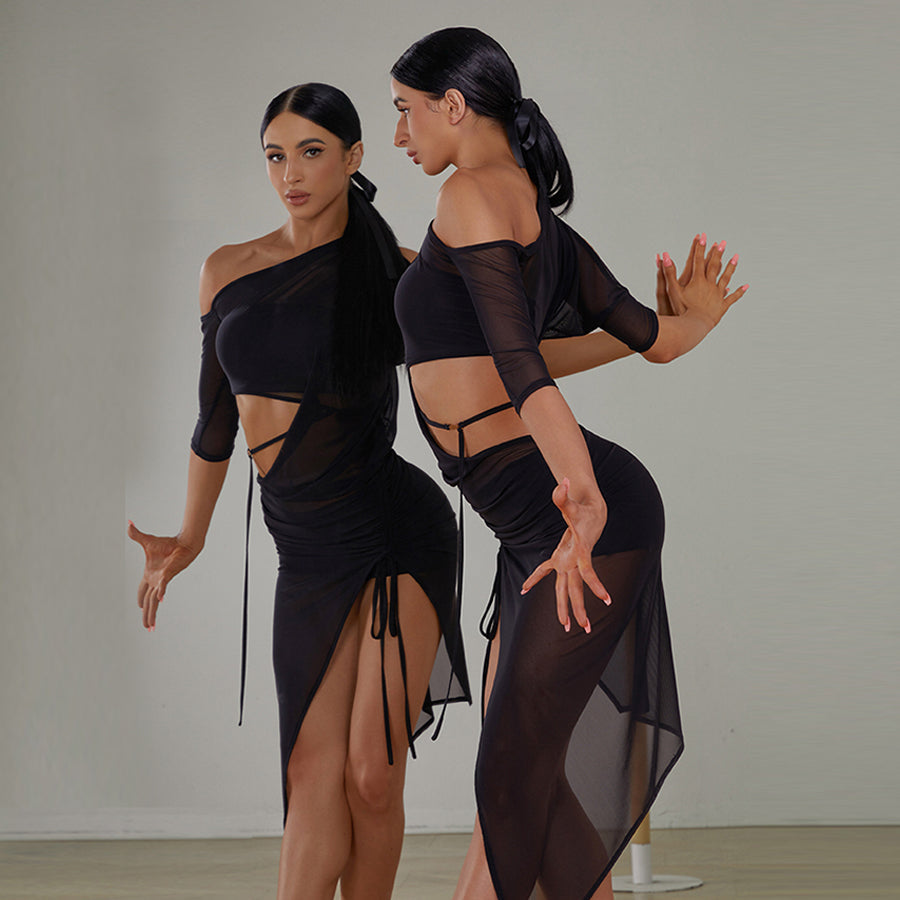 Z Women's Off Shoulder Dance Dress DanceWear Training Performance Dress