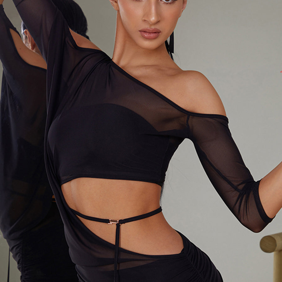 Z Women's Off Shoulder Dance Dress DanceWear Training Performance Dress