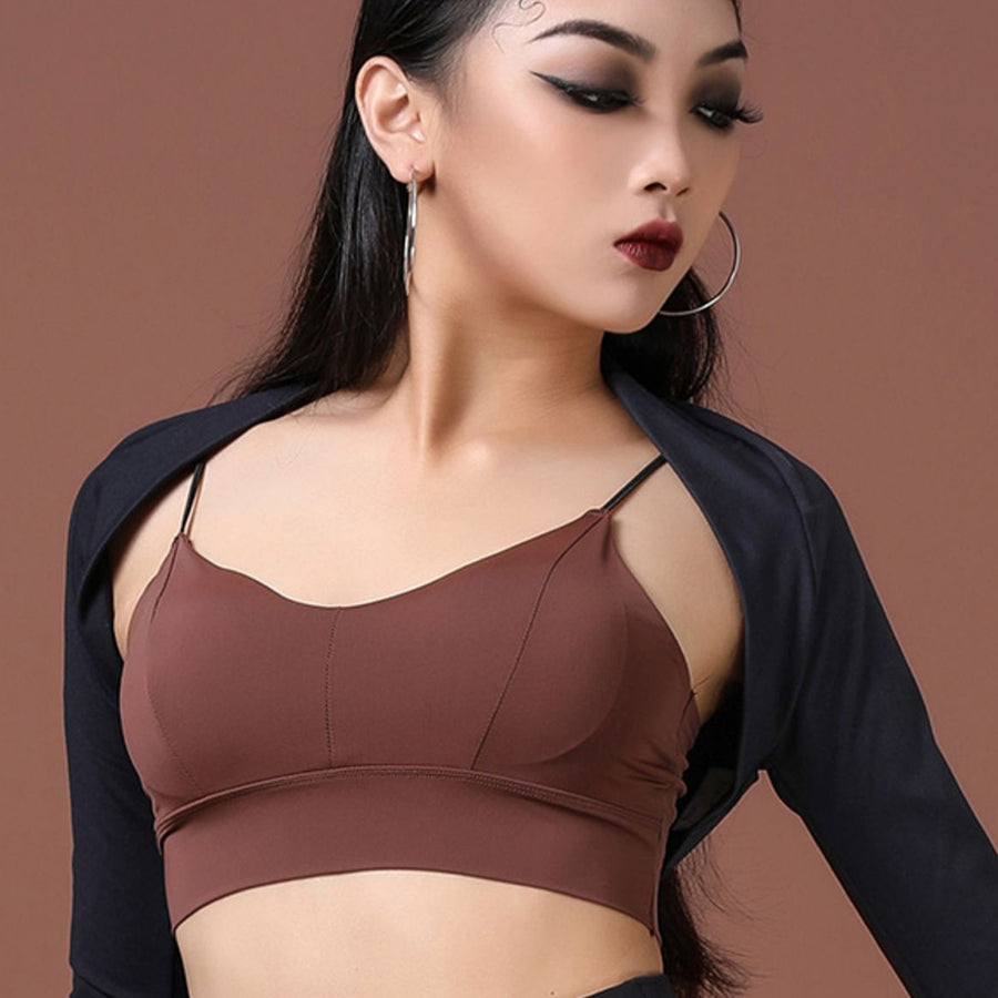 HC Women's Black Mesh Long Sleeve Dance Bodysuit DanceWear Performance Clothes