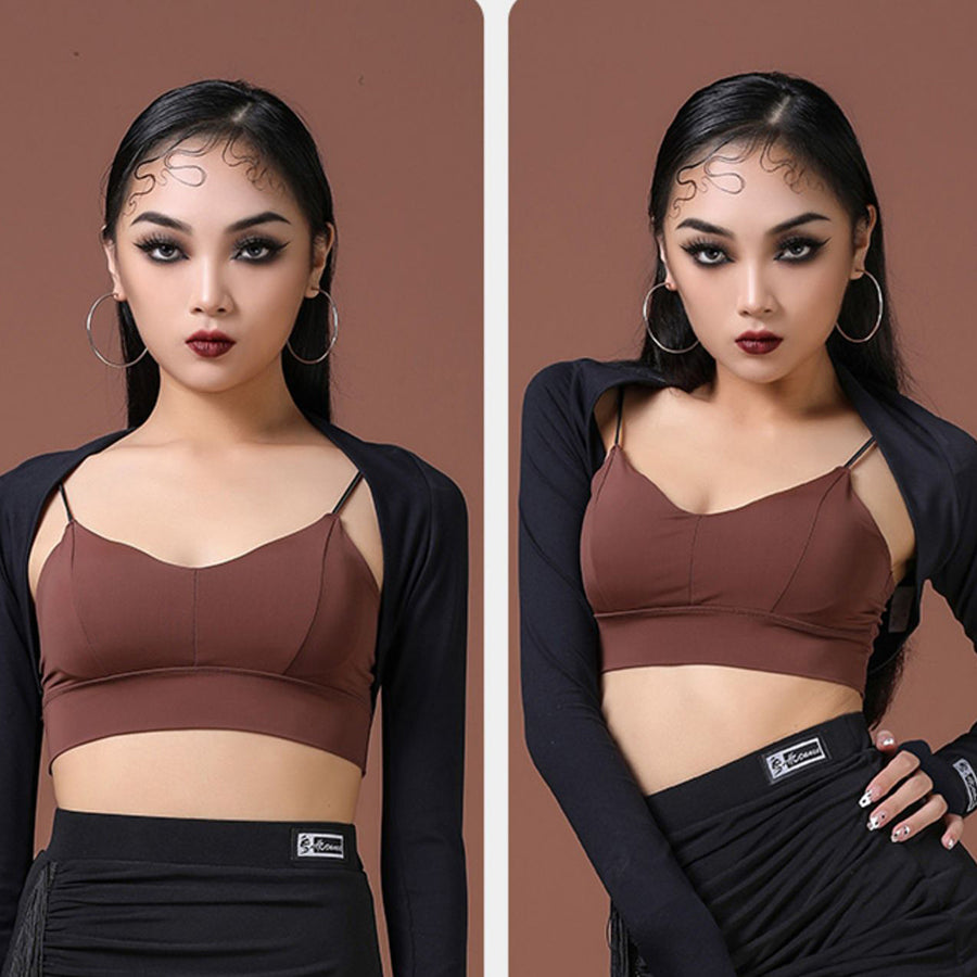 HC Women's Black Mesh Long Sleeve Dance Bodysuit DanceWear Performance Clothes