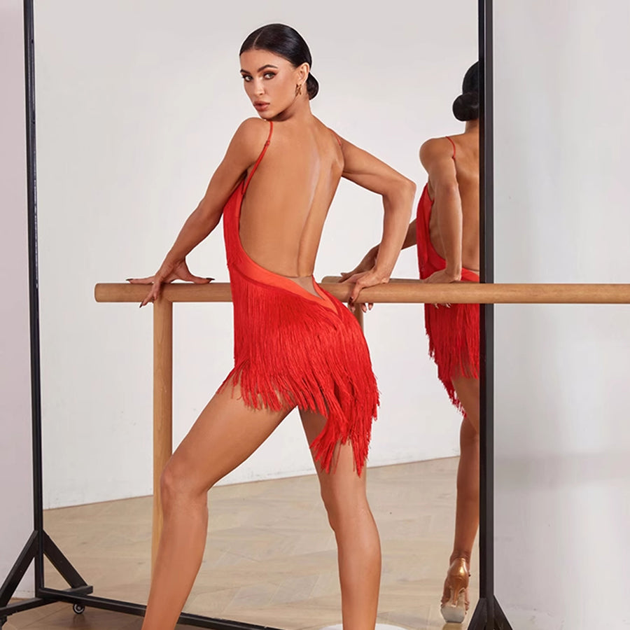 Z Women's Sleeveless Backless Dance Dress DanceWear Training Performance Dress