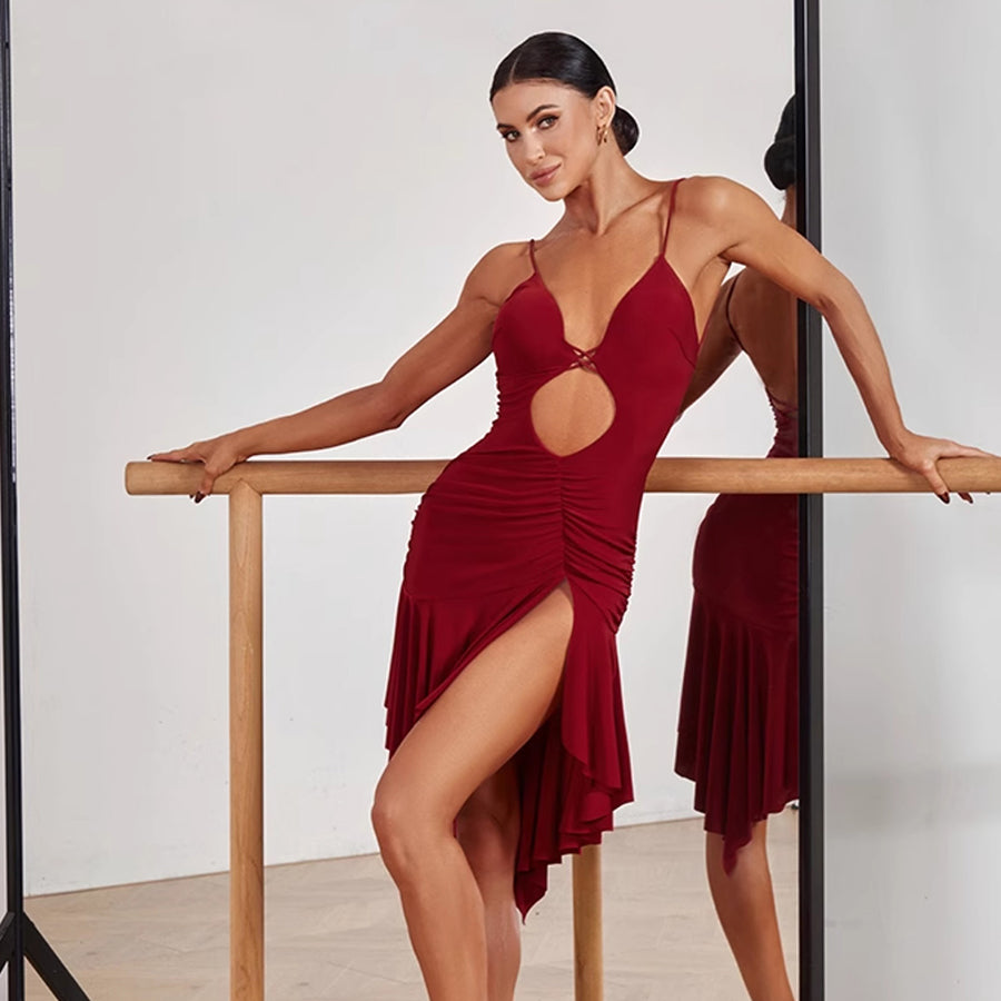 Z Women's Halter Backless Dance Dress DanceWear Training Performance Dress
