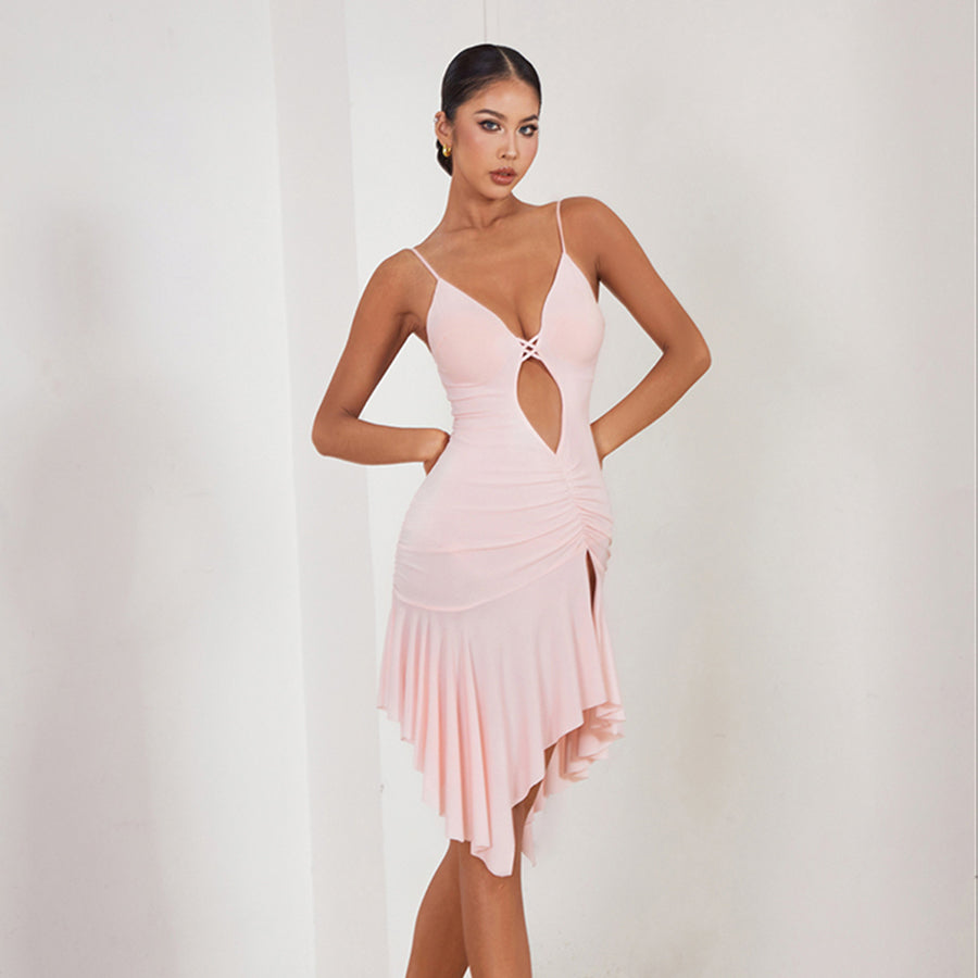 Z Women's Halter Backless Dance Dress DanceWear Training Performance Dress