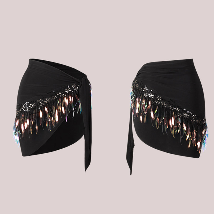 Z Women's Sequins Dance Skirt Training Performance Dancewear