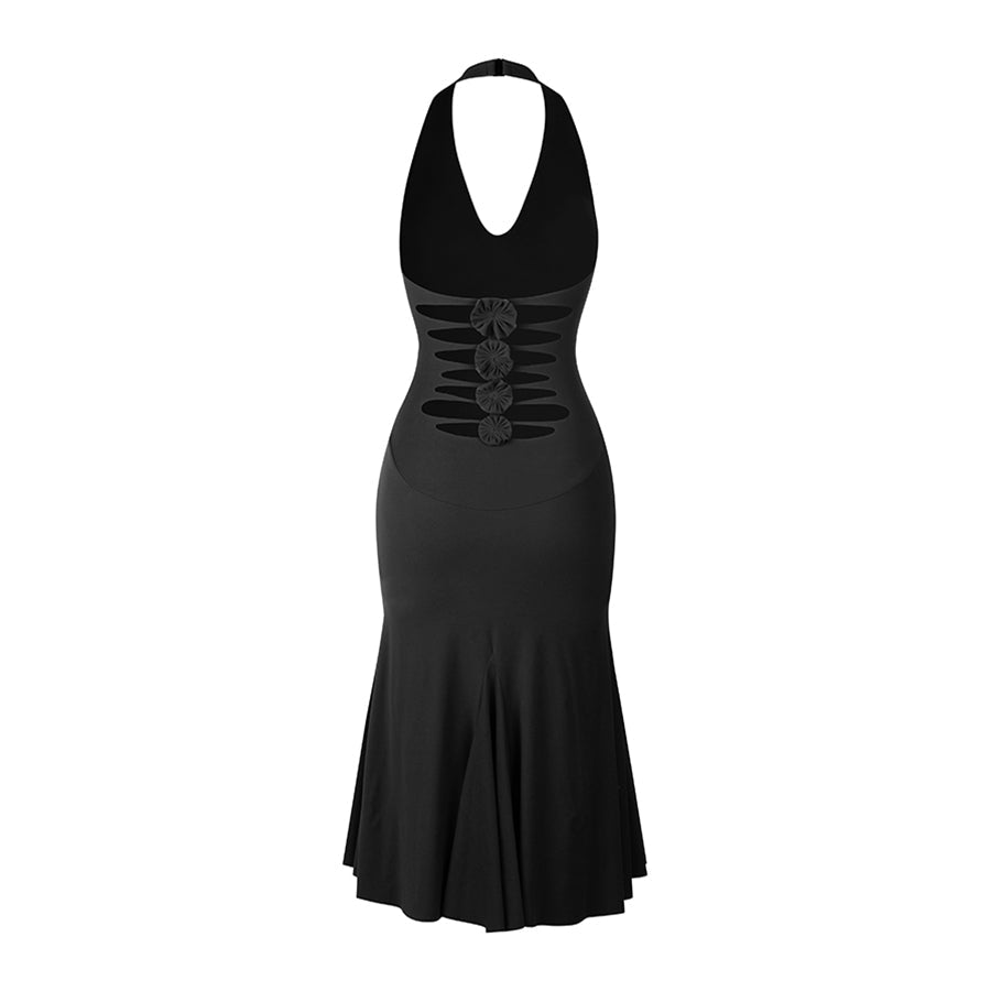 Z Women's Halter Backless Dance Dress DanceWear Training Performance Dress