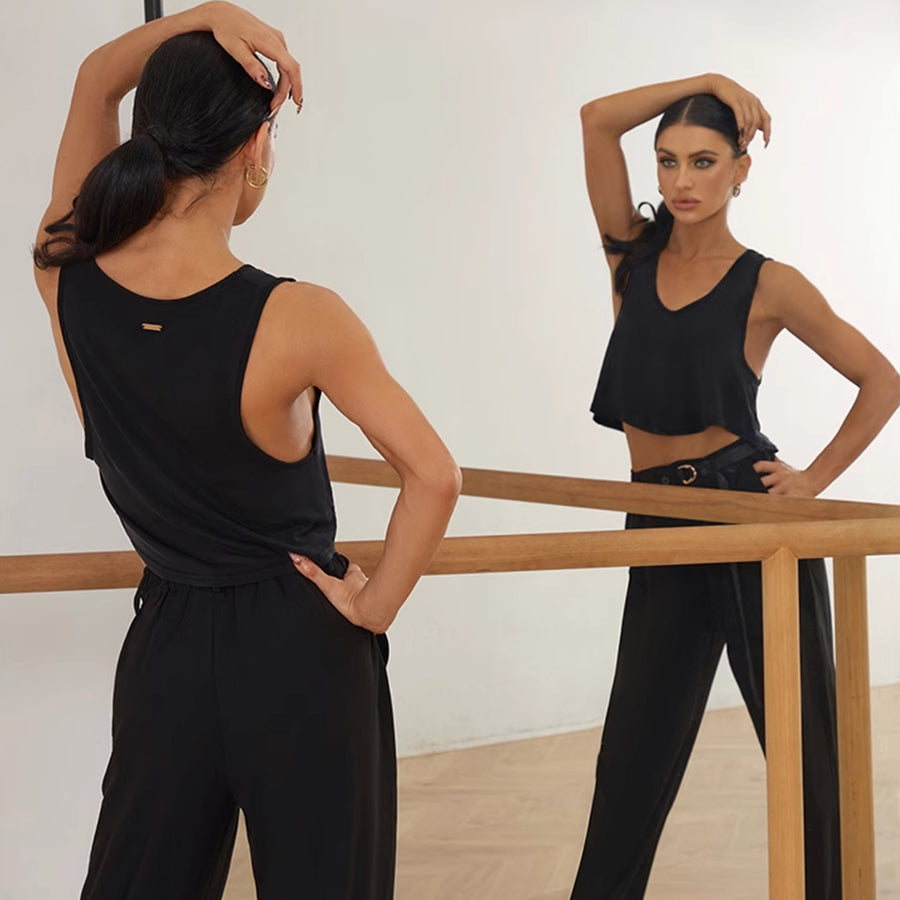 Z Women's Milk Silk Sleeveless Latin Tops Practice Tops Latin DanceWear