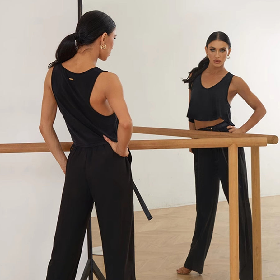 Z Women's Milk Silk Sleeveless Latin Tops Practice Tops Latin DanceWear